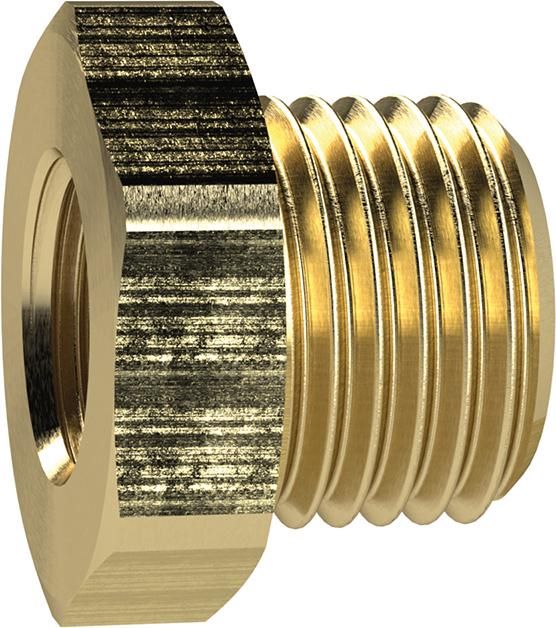 Produktbild RIEGLER Reduziernippel Messing kurz AG G3/8 Zoll auf IG G1/8 Zoll