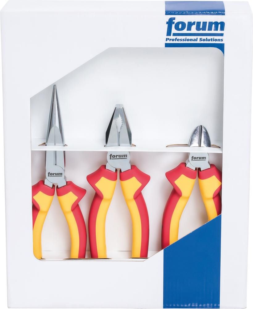 Produktbild FORUM Zangensatz VDE mit Mehrkomponenten Kunststoffhüllen 3 Teile