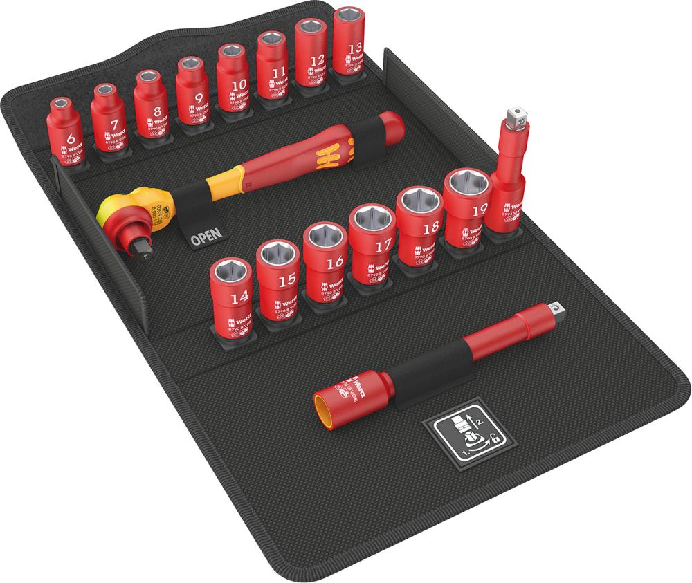 Produktbild Wera Steckschlüssel Garnitur 3/8 Zoll 17 teilig ZYKLOP bild 1