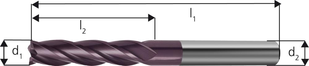 Produktbild FORUM VHM Schaftfräser WN EL VHM 16mm TiALN Z4 bild 1