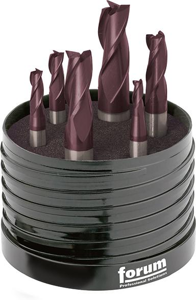 Produktbild FORUM Schaftfräser 6527L VHM TiAlN Set 4-12mm HB Z3 6-teilig