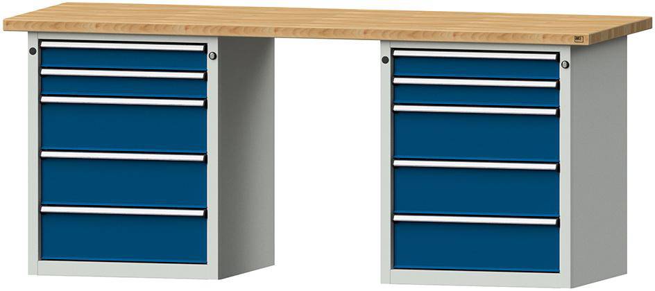 Produktbild Anke Werkbänke Kombiwerkbank V/T 2000 x 700 x 840 mm MODELL 850 V RAL 7035 / RAL 5010