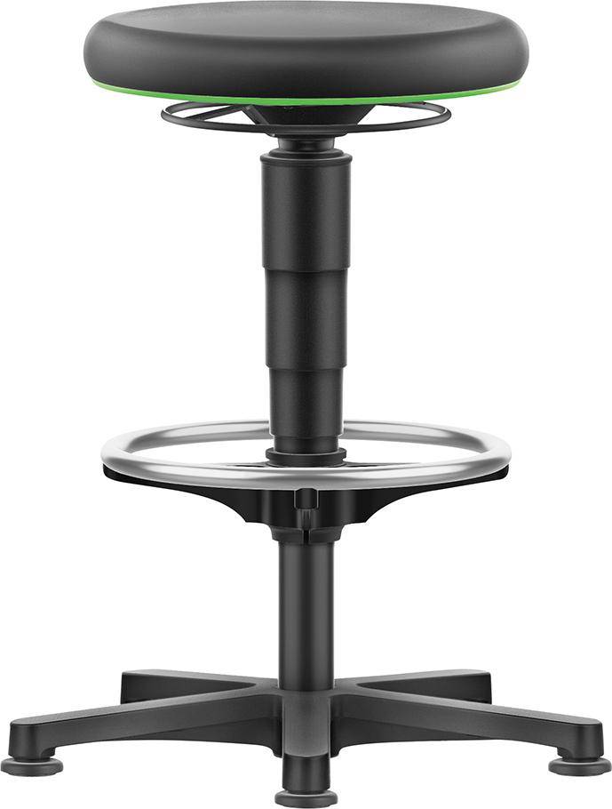 Produktbild Bimos Drehhocker Integralschaum Sitzhöhe 530 - 750 mm mit Gleiter und Fußring