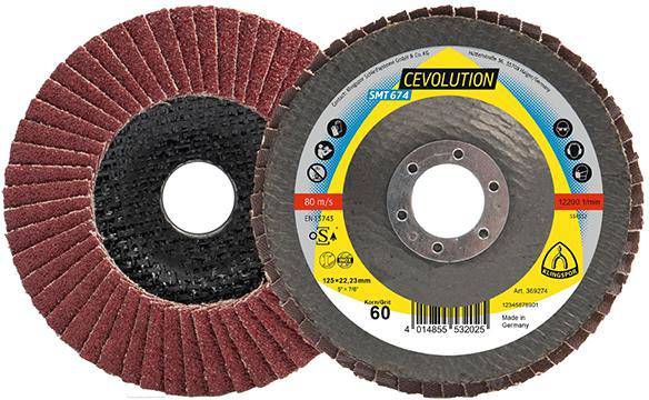 Produktbild Klingspor Fächerschleifscheibe SMT 674 Supra 125 mm Korn 80 12 grad gewölbt