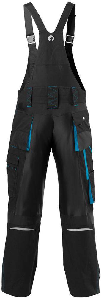 Produktbild Latzhose Arbeitshose 24 schwarz türkis Größe 64 Herren bild 2