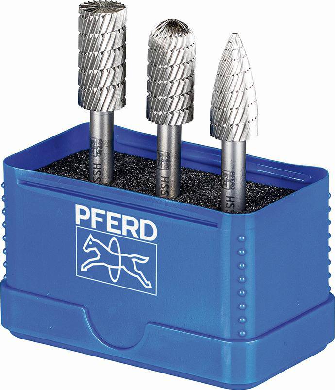 Produktbild Pferd Frässtift Satz HSS 12mm 3-teilig A ST-C-K Durchmesser 12mm Zahnung Z3