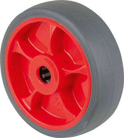 Produktbild BS Rollen Gummirad B44 Rad 100 mm F003 grau 100 kg