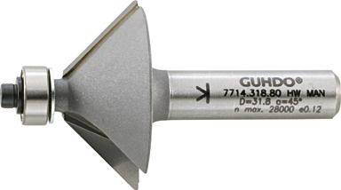 Produktbild Guhdo HW Fasefräser 31,8x12,7x54,5 mm 45 grad Schaft Zylindrisch 8 mm