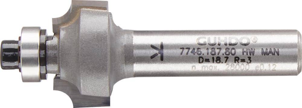 Produktbild Guhdo HW Viertelstabfräser 18,7x9,5x53 mm Radius 3,0 mm Schaft Zylindrisch 8 mm