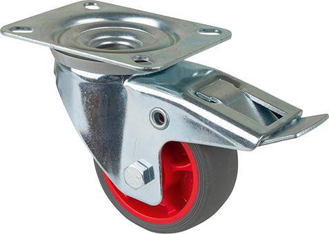 Produktbild BS Rollen Lenkrolle L420.B44.03 mit Totalfeststeller Rad 80mm 100 kg Stahl verzinkt