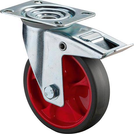 Produktbild BS Rollen Lenkrolle L420.B44.03 mit Totalfeststeller Rad 125mm 120 kg Stahl verzinkt