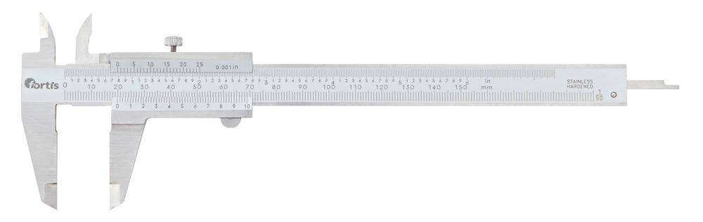 Produktbild Fortis Taschenmessschieber Feststellung oben 150 mm Schnabellänge 40 mm