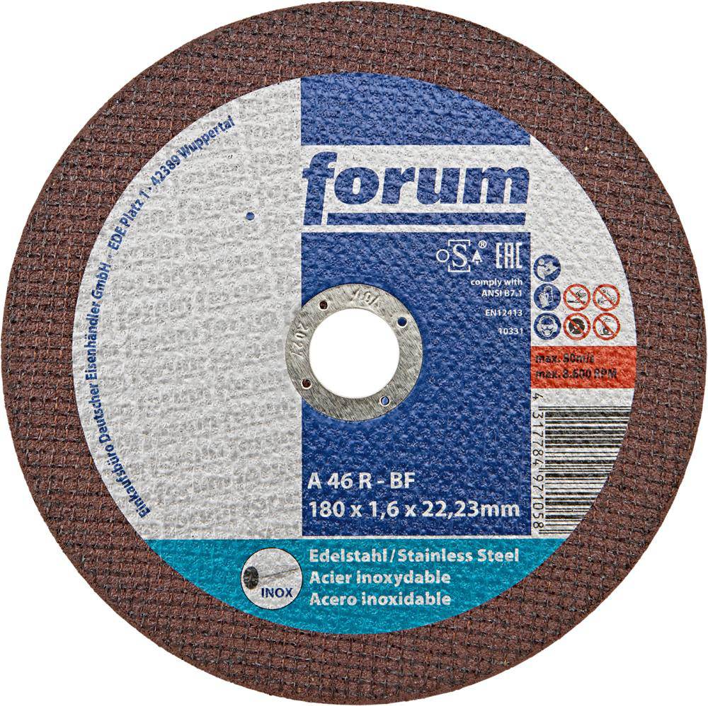 Produktbild FORUM Trennscheibe INOX 180 x 1,6 mm T41 gerade