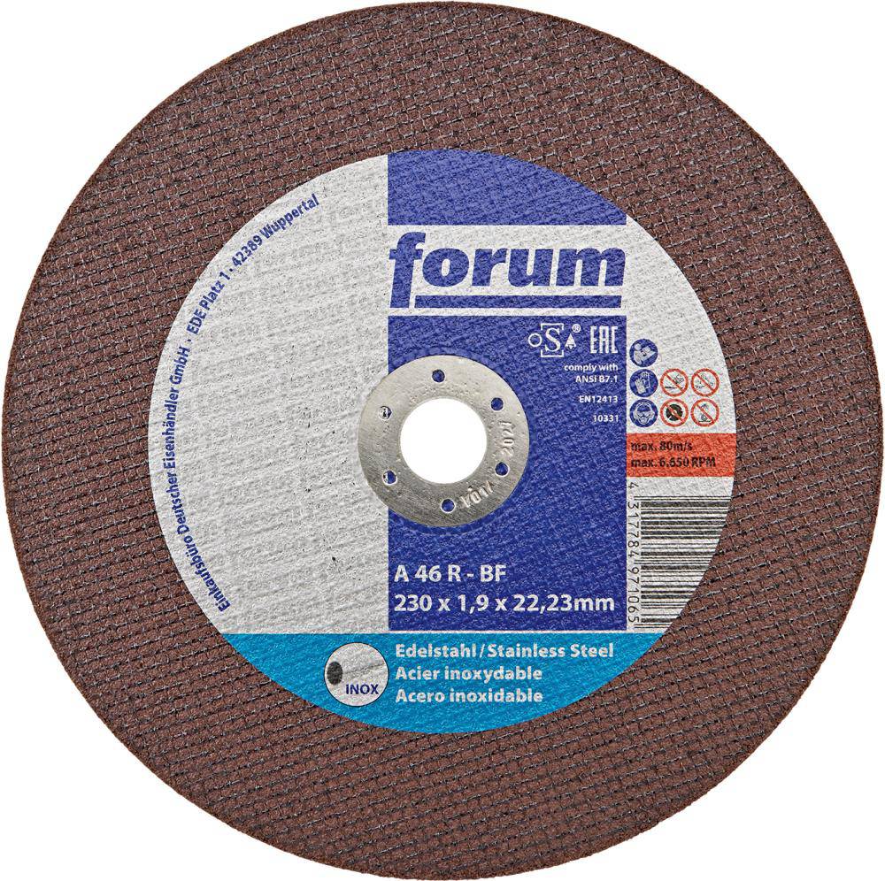 Produktbild FORUM Trennscheibe INOX 230 x 1,9 mm T41 gerade