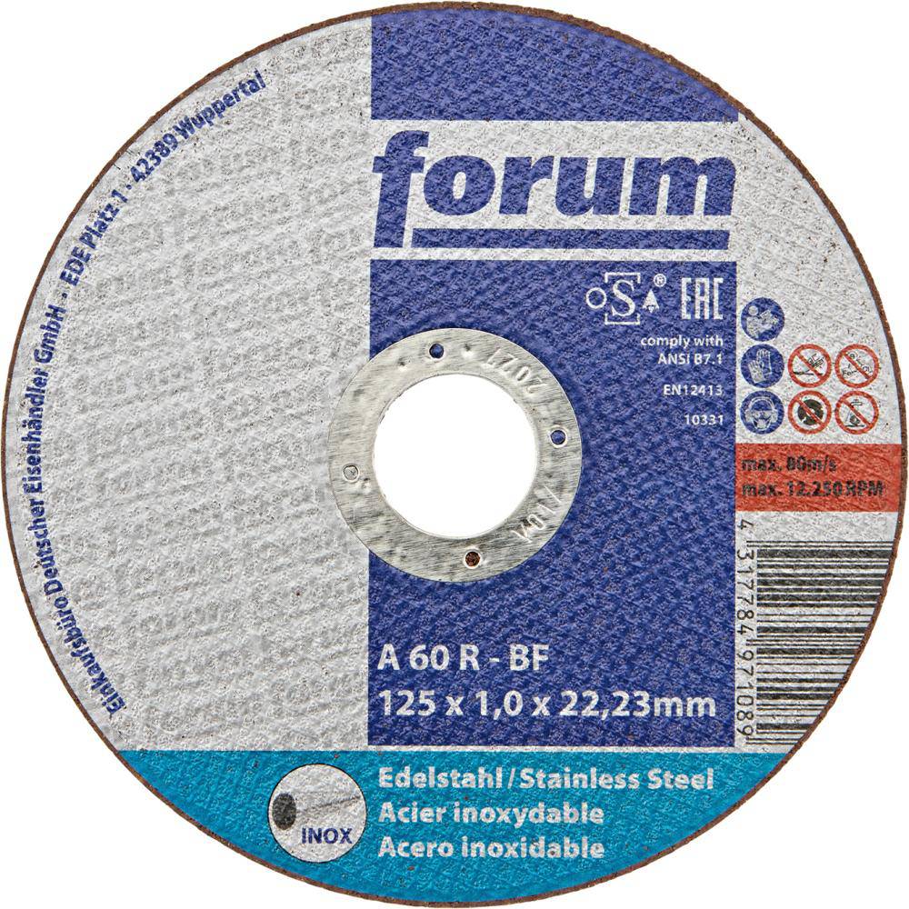 Produktbild FORUM Trennscheibe INOX 125 x 1,0 mm T41 gerade