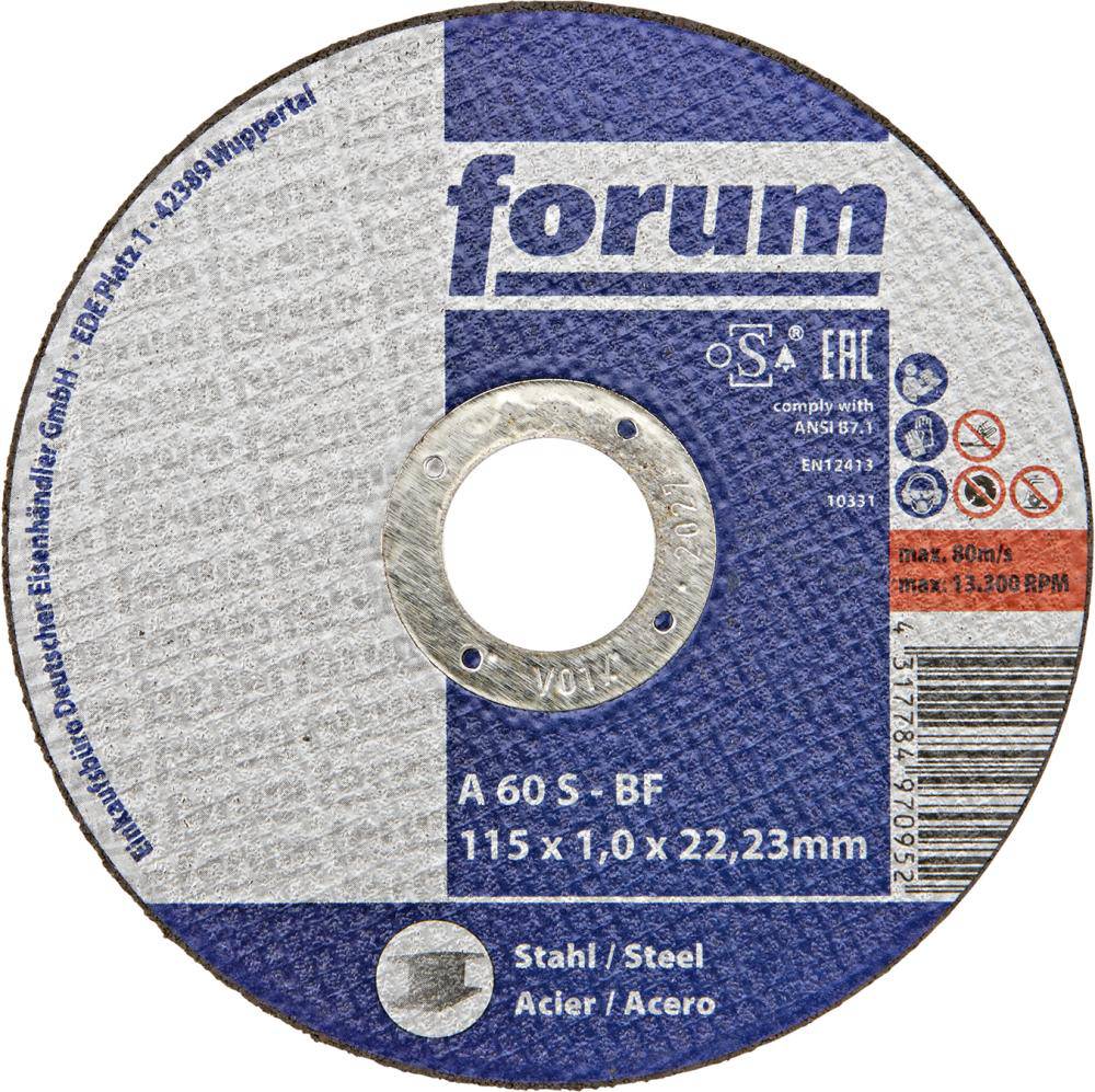 Produktbild FORUM Trennscheibe Stahl 115 x 1,0 mm T41 gerade