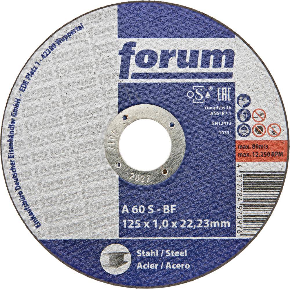 Produktbild FORUM Trennscheibe Stahl 125 x 1,0 mm T41 gerade