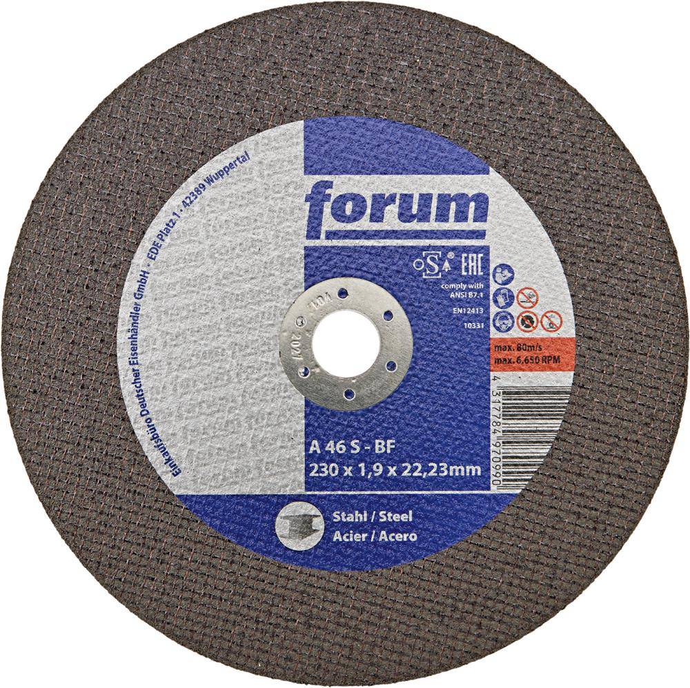 Produktbild FORUM Trennscheibe Stahl 230 x 1,9 mm T41 gerade