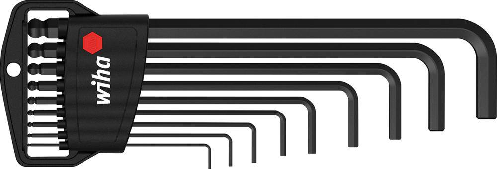 Produktbild Wiha Winkelschraubendreher Satz im Handhalter 9 teilig 1,5-10 mm mit Kugelkopf 6 kant