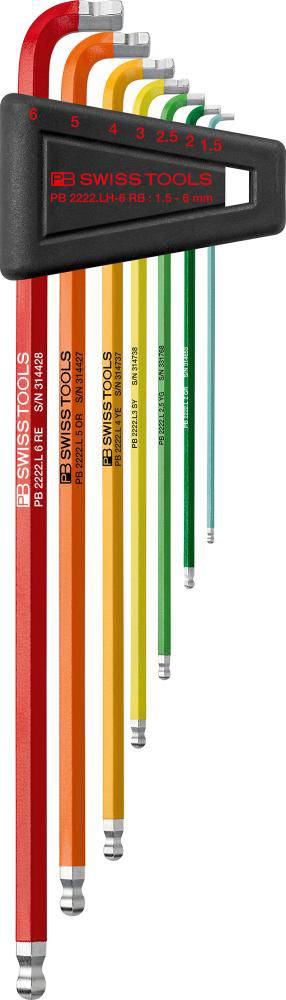 Produktbild PB Swiss Tools Winkelschraubendreher Satz im Kunststoffhalter 7-teilig 1,5-6 mm 90-100 Grad