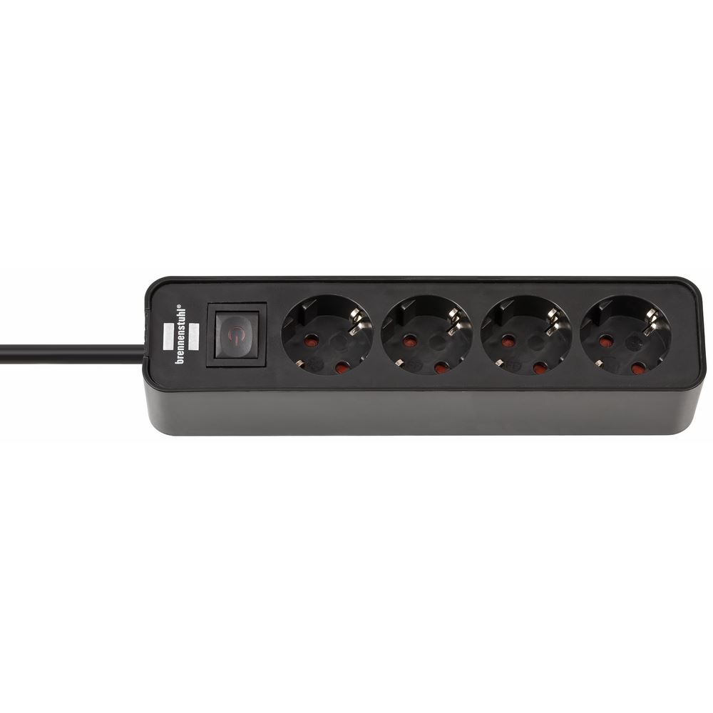 Produktbild Brennenstuhl Ecolor Steckdosenleiste 4-fach schwarz 1,5m H05VV-F 3G1,5