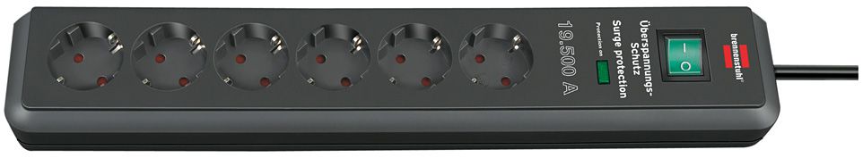 Produktbild Brennenstuhl Steckdosenleiste Secure Tec mit Überspannungsschutz 19.500A für 6 Steckplätze