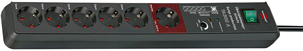 Produktbild Brennenstuhl Automatiksteckdosenleiste Secure Tec mit Überspannungsschutz 19.500A für 6 Steckplätze