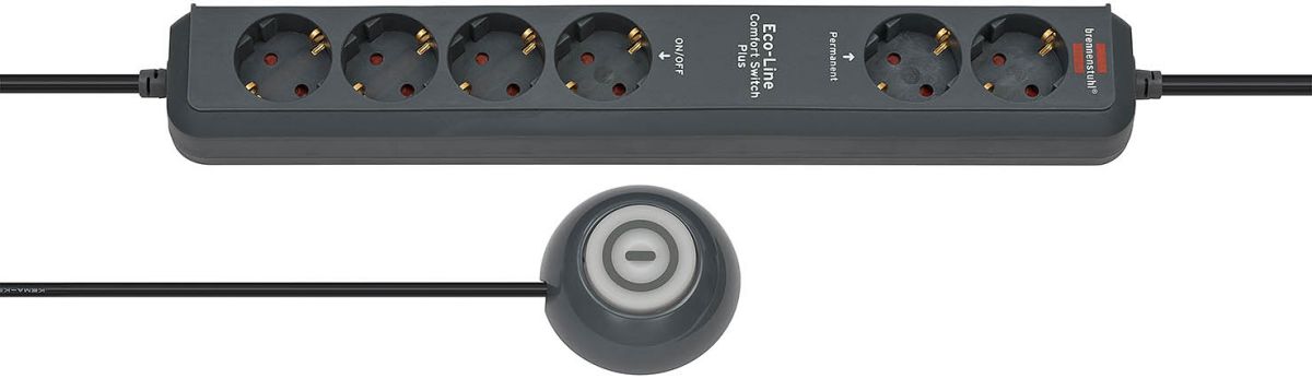 Produktbild Brennenstuhl Steckdosenleiste Eco Line Comfort Switch Plus für 6 Steckplätze 1,5m