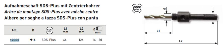 Produktbild KRAFTWERK Aufnahmeschaft 3/8" SDS Zentrierbohrer bild 2