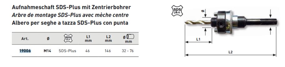 Produktbild KRAFTWERK Aufnahmeschaft 7/16" SDS Zentrierbohrer bild 2