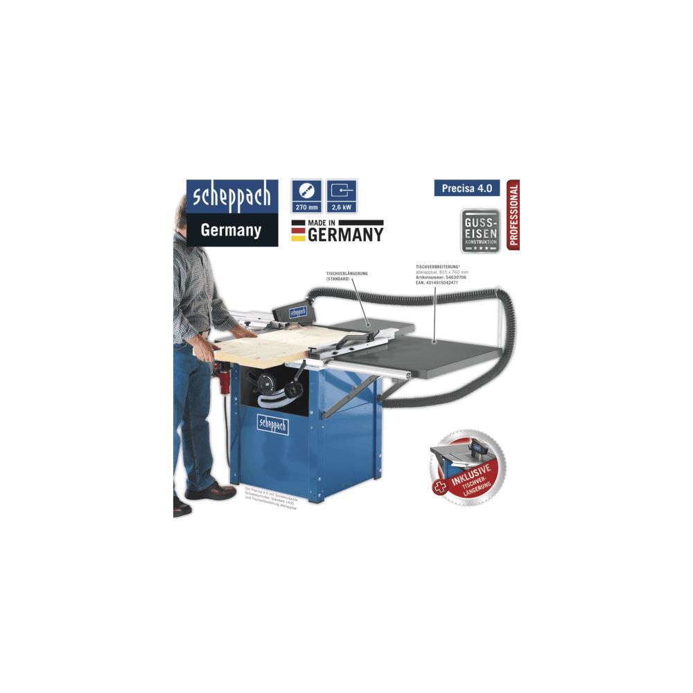 Produktbild SCHEPPACH Tischkreissäge Precisa 4.0 230V 50Hz 2600W bild 5