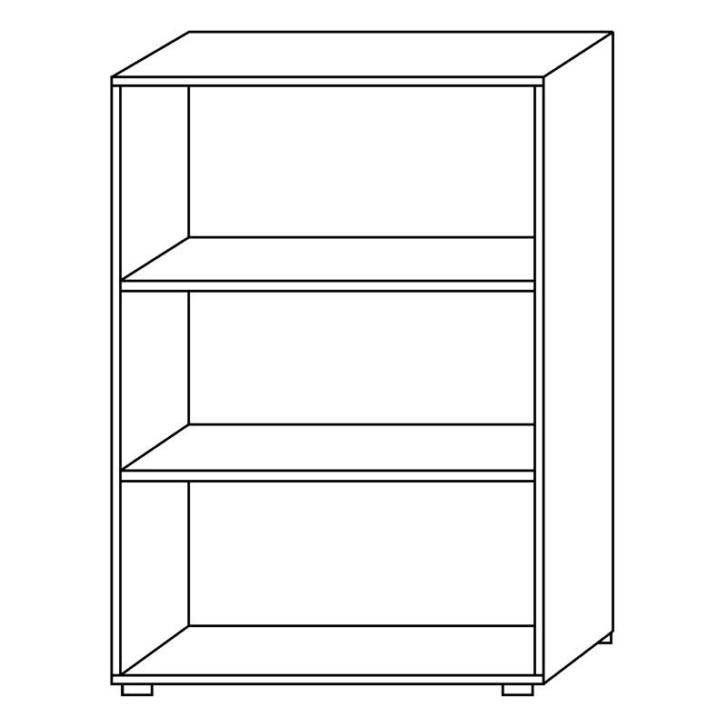 Produktbild Hammerbacher Regal 3 OH B 800 mm lichtgrau, Schrankwandserie 4 bild 1