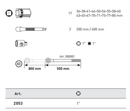 Produktbild KRAFTWERK 2053 Steckschlüssel Satz 1" 21 Teile bild 2