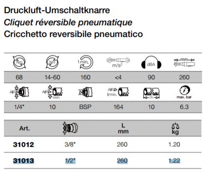 Produktbild KRAFTWERK Druckluft Umschaltknarre 1/2'' bild 3