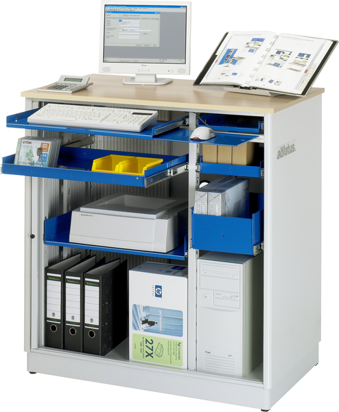 Produktbild RAU PC Arbeitsplatz stationär Arbeitsplatte aus Buche 22 mm