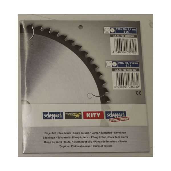 Produktbild SCHEPPACH HW Kreissägeblatt Ø210x30x2,4x1,6 mm Z36 bild 3