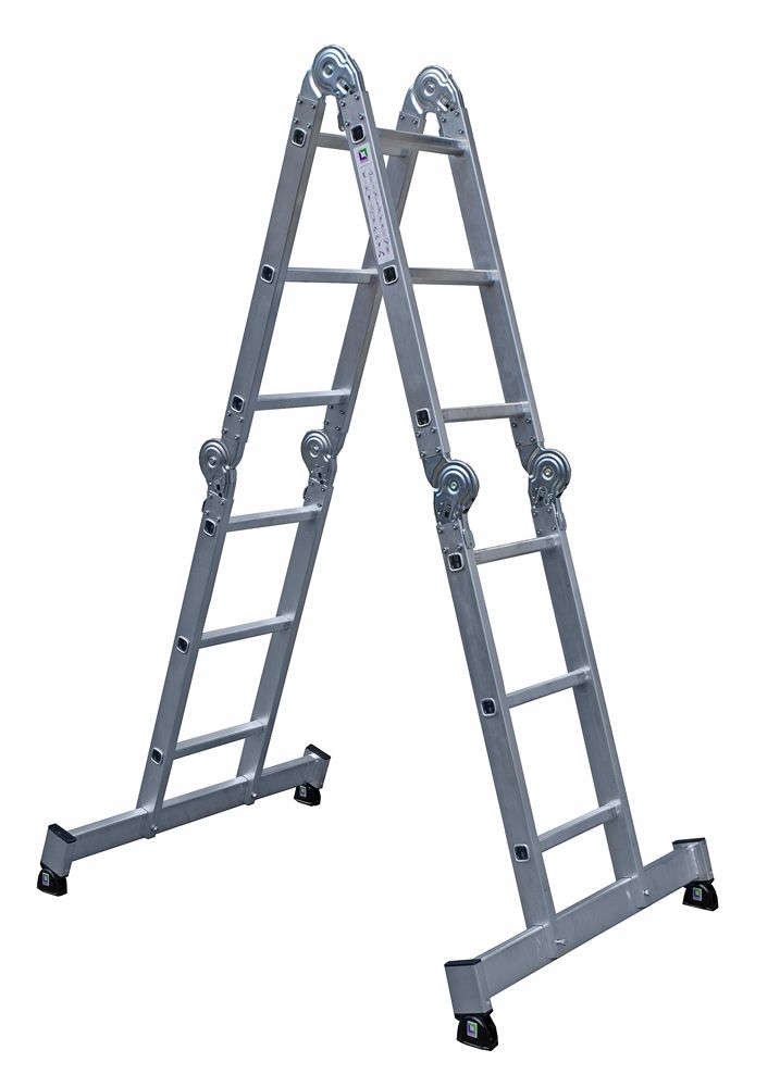 Produktbild Günzburger Aluminium Vielzweckleiter mit Nivello Traverse 4 x 4 Sprossen