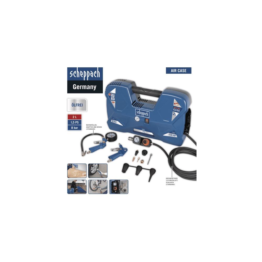 Produktbild SCHEPPACH Kompressor Aircase 230V 50Hz 1100W 2L bild 11