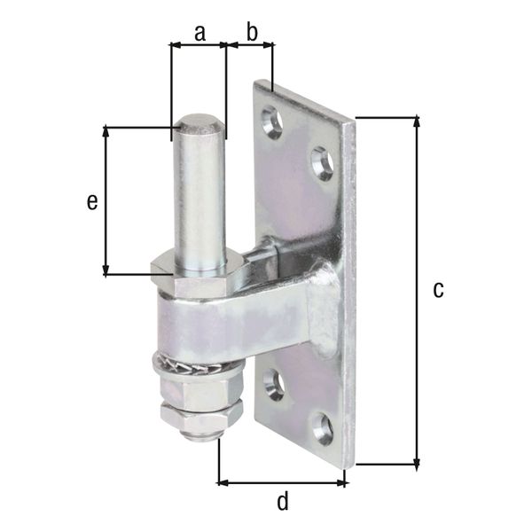 Produktbild Alberts Kloben zum Anschrauben verzinkt Dorn Ø13mm Platte HxB100x40mm