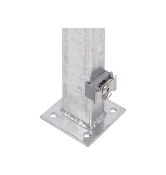 Produktbild Alberts Zaunpfosten feuerverzinkt mit Platte und Klemmlasche 60x40x1100 mm