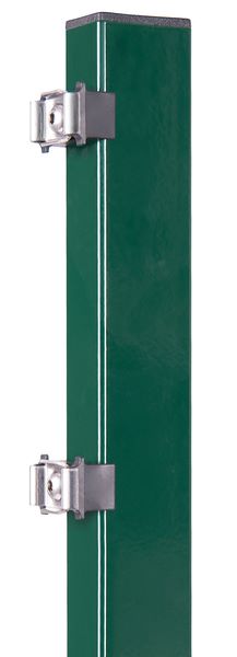 Produktbild Alberts Zaunpfosten grün mit Platte und Klemmlasche 60x40x1100 mm