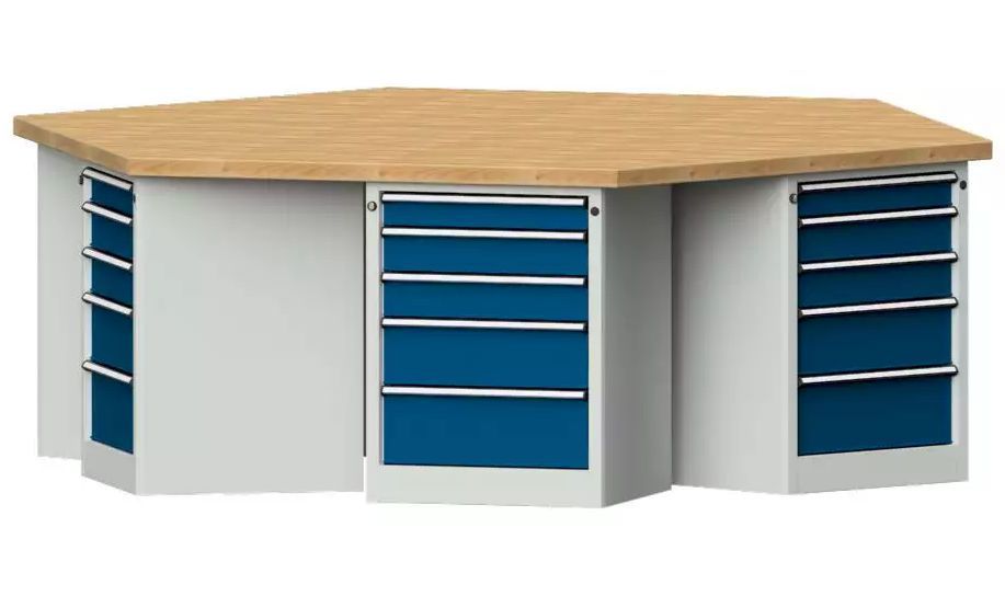 Produktbild Anke 6-Eck Gruppenwerkbank 2340 x 2700 x 900 mm Modell 604 VG