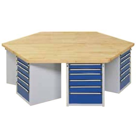 Produktbild Anke 6-Eck Gruppenwerkbank 2340 x 2700 x 900 mm Modell 605 VG