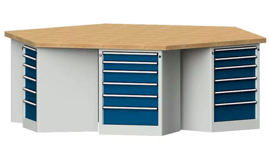 Produktbild Anke 6-Eck Gruppenwerkbank 2340 x 2700 x 900 mm Modell 605 VG bild 2