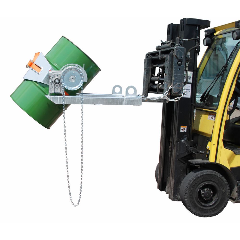 Produktbild Bauer Fasskippe FLEX-K Kippvorgang mit Kette Tragkraft 300kg verzinkt