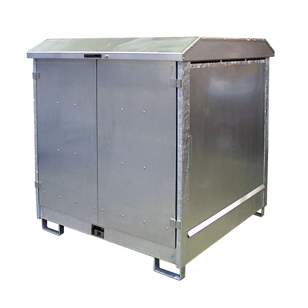 Produktbild Bauer Gefahrstoff Depot GD-N 4 verzinkt mit zwei Flügeltüren für 4x 200l Fässer