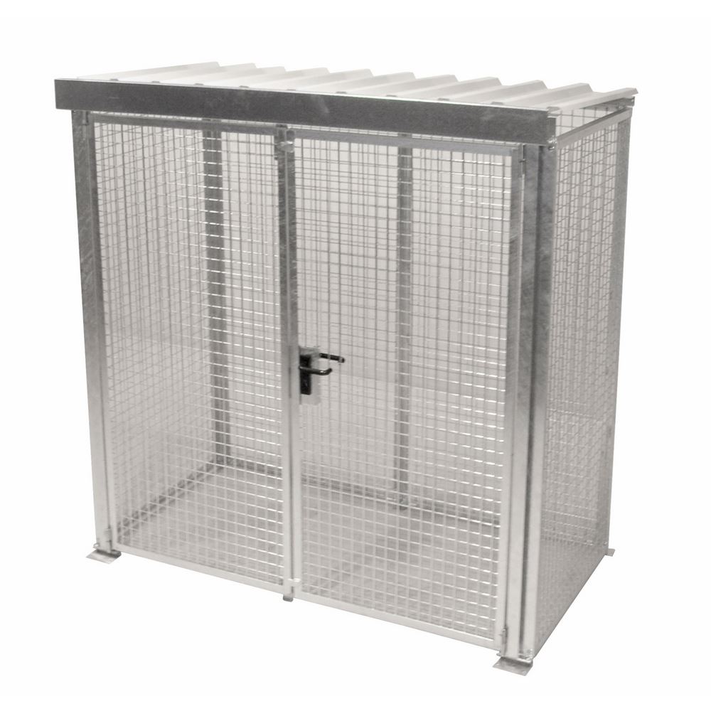 Produktbild Bauer Gasflaschen Container GFC-M1/D-DF mit Dach und Doppelflügeltür für 32 Gasflaschen Ø220mm