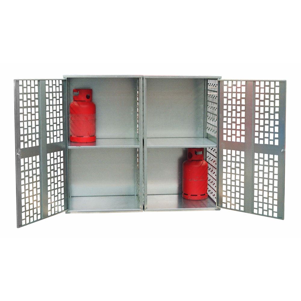 Produktbild Bauer Gasflaschen Depot GFD-L 2 verzinkt gelochte 2 Türen und Seitenwände