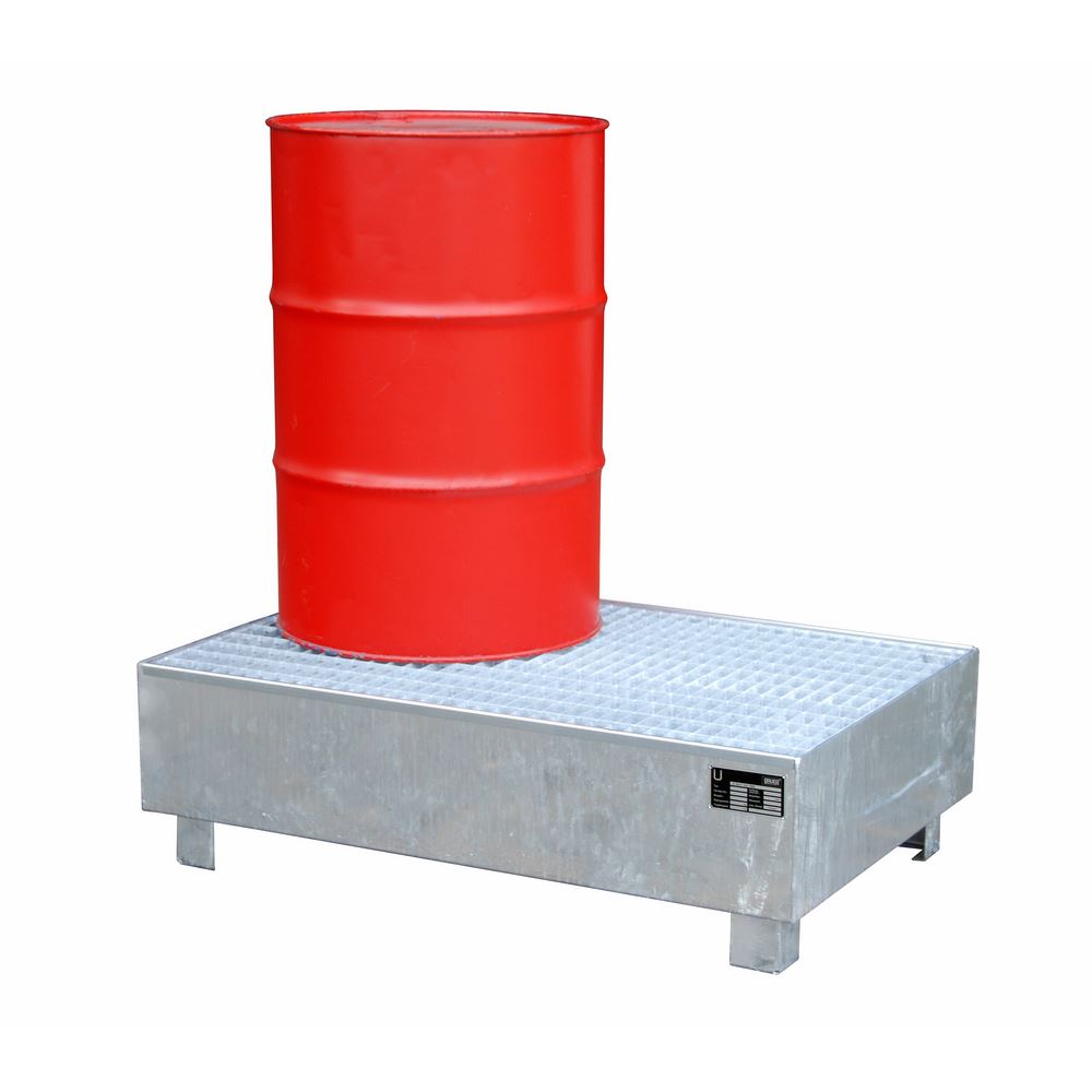 Produktbild Bauer Auffangwanne WM 2/200 verzinkt mit Gitterrost, Lagerung von max. 2x200l Fässer