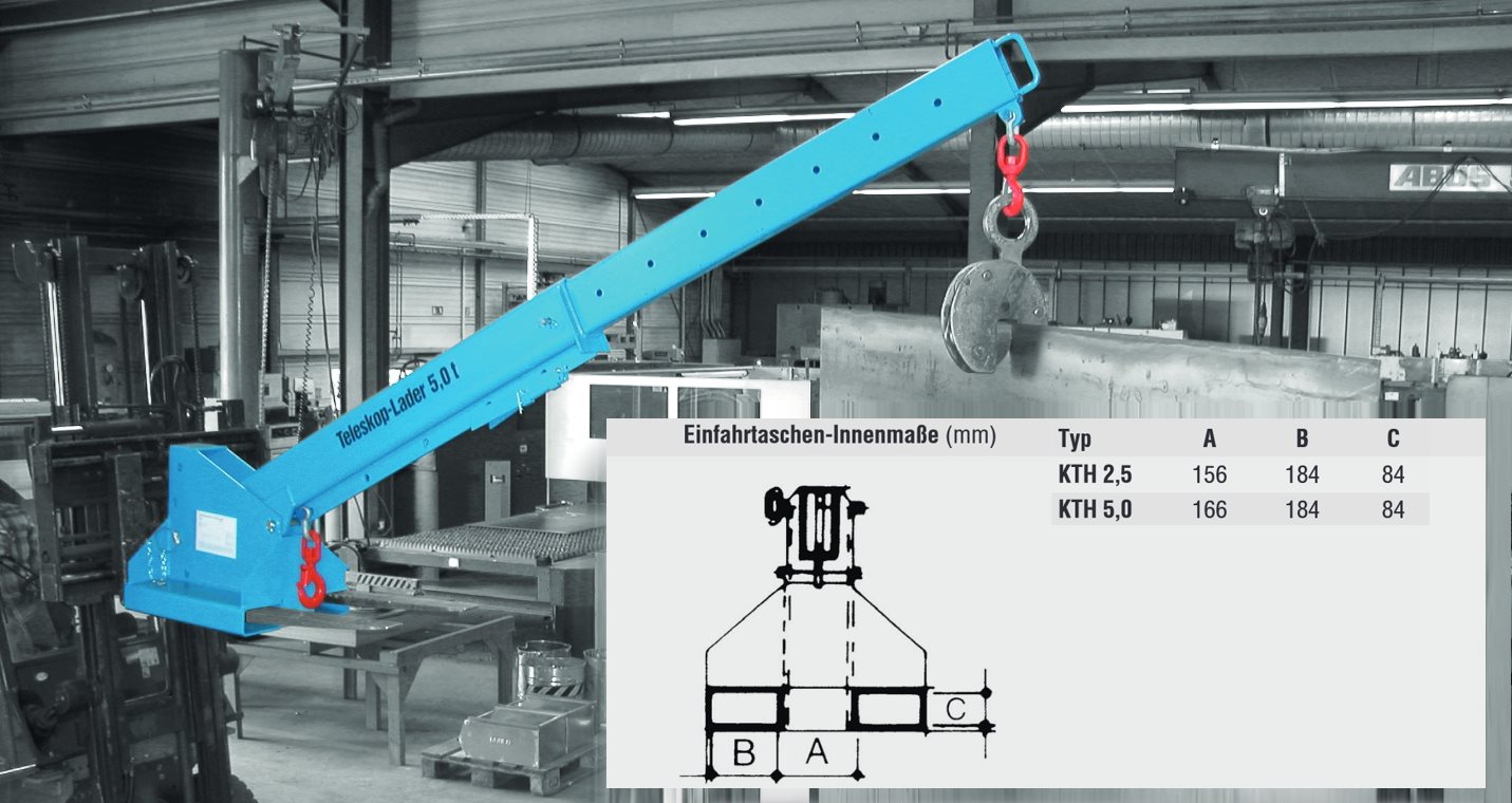 Produktbild Bauer Teleskoplader KTH 5,0 höhenverstellbar Traglast 5000kg verzinkt bild 5